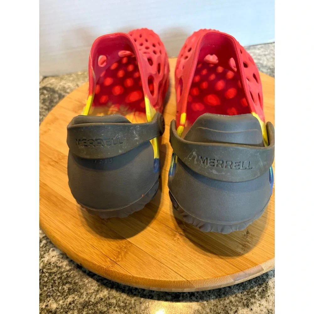 Merrell Hydro Moc Mens 13 Water Shoes Red Yellow Blue Grey Slip On Clogs